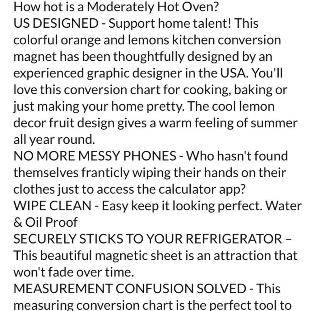 Kitchen Conversion Chart Magnet - Picture 8 of 9